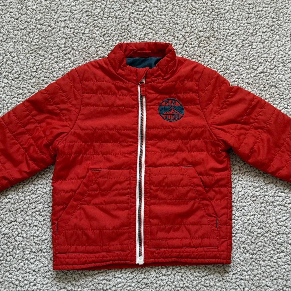 🧸 OshKosh B’Gosh | “Play All Day” Orange Quilted Jacket
